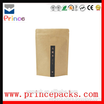 Food Grade Paper Lined Plastic Kraft Paper Bag with Clear Window
